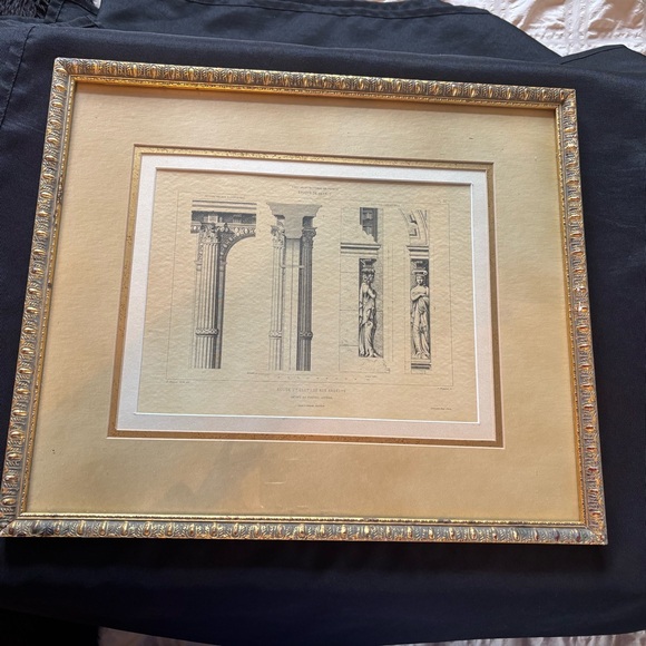 Vintage Elegant Framed Architectural Print